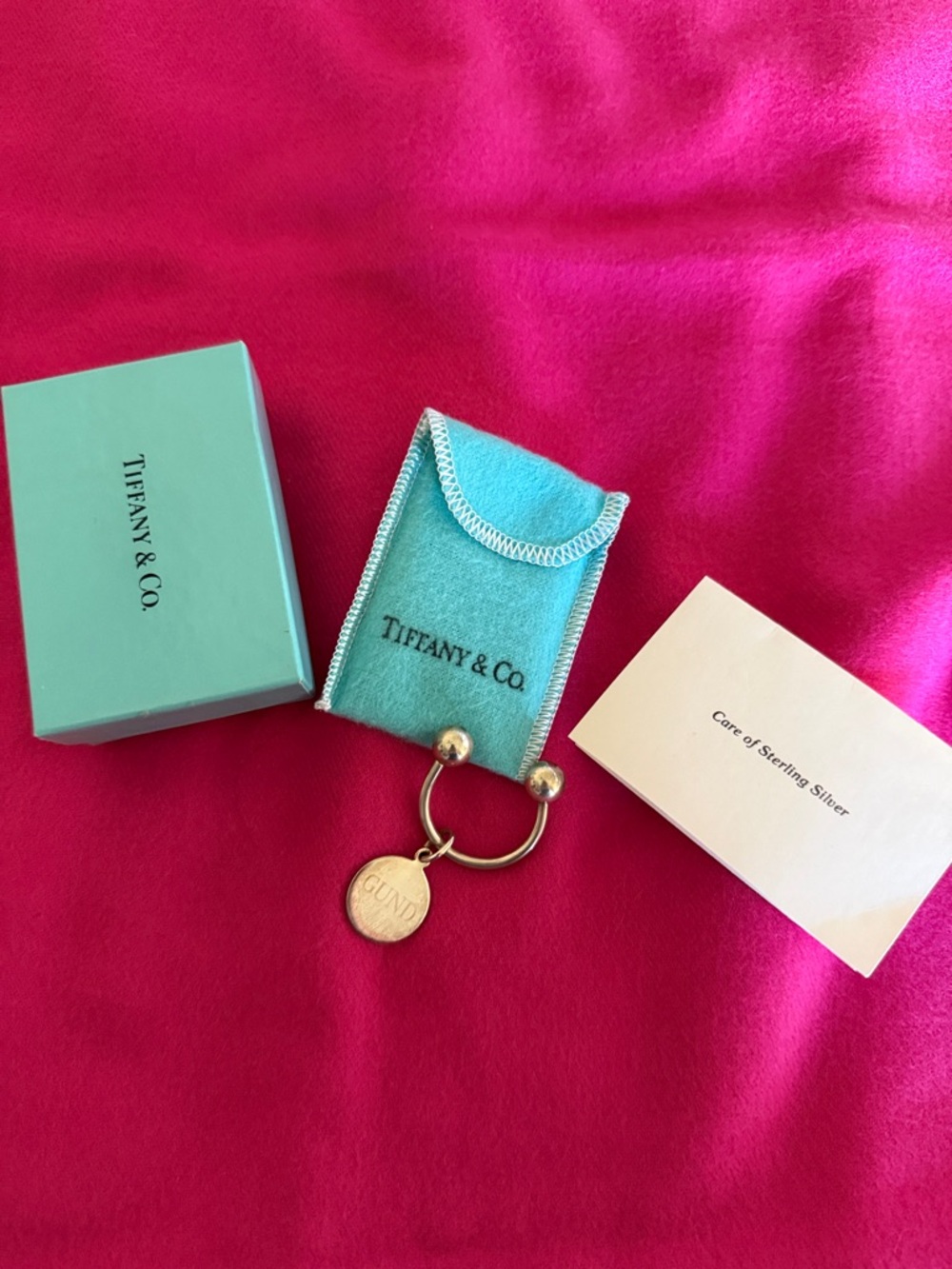 Tiffany & Co. GUND Charm Key Ring with Tiffany Blue Pouch and Box